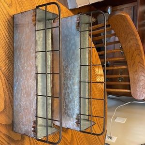 Metal Farmhouse shelves. very sturdy. great for garden or bath or, porch. nice!!